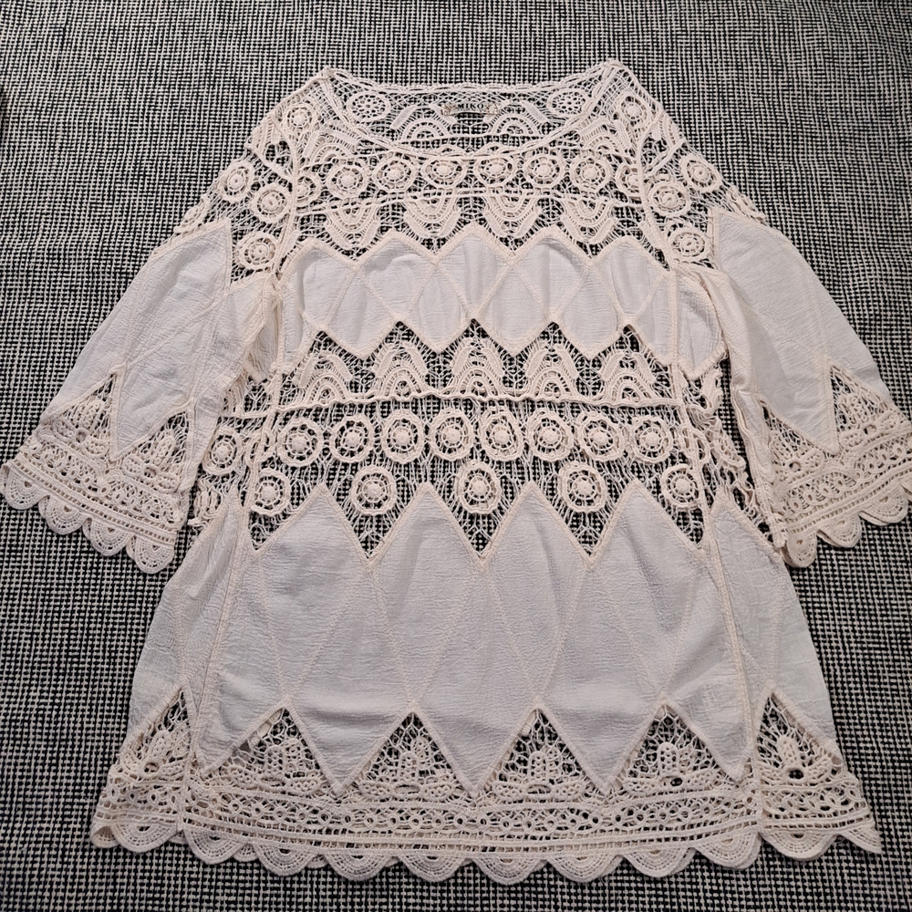 Elegant Cream Lace Women's Top
